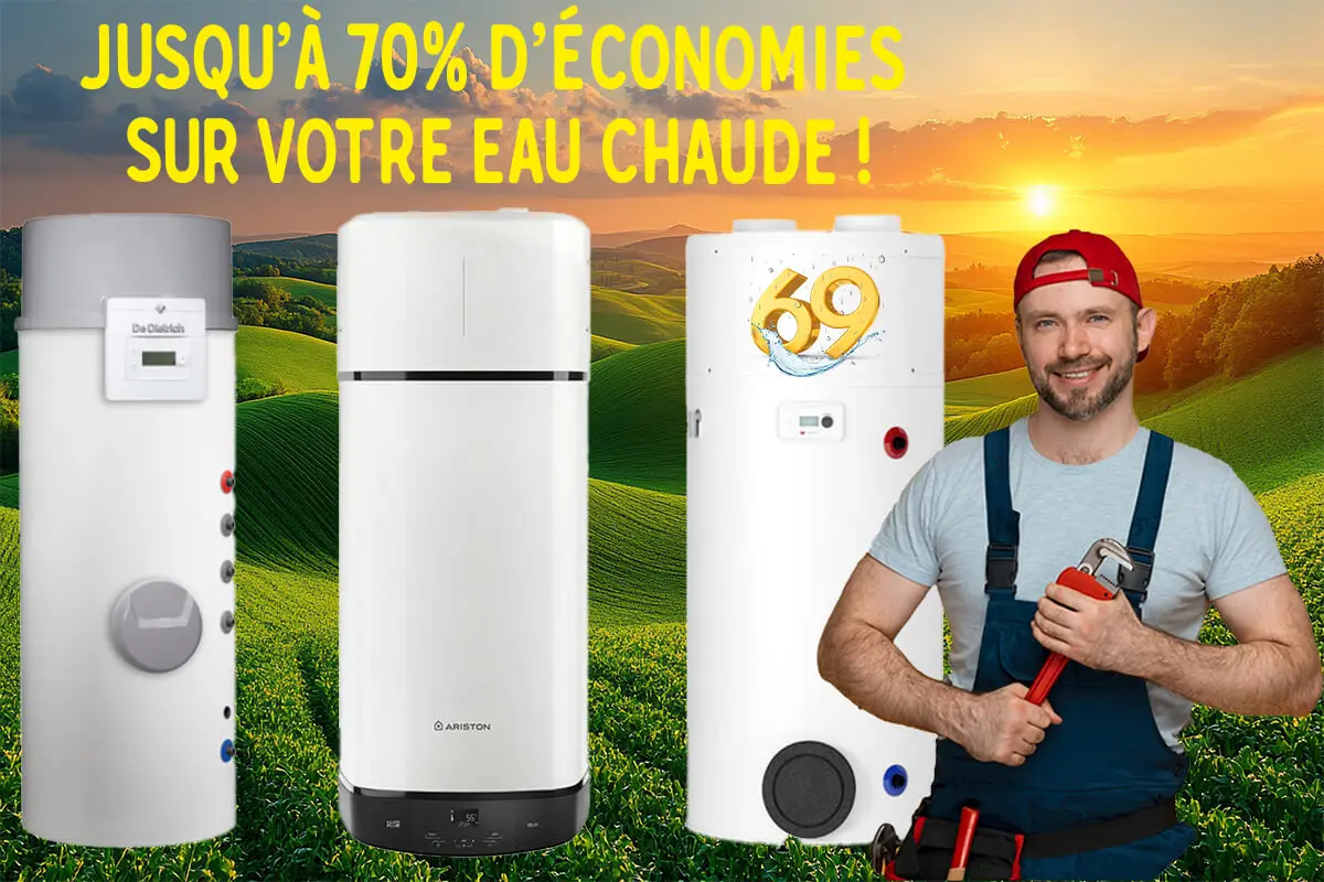 Installation chauffe-eau ballon eau chaude thermodynamique  Lyon - Plombier69